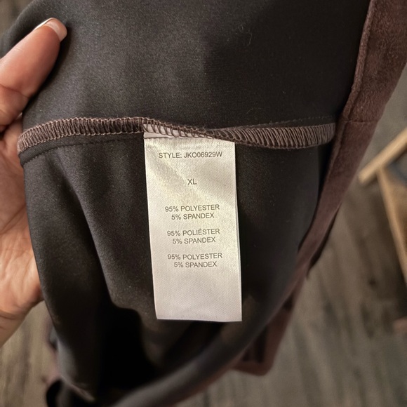 NWT Western Flair Fringed Brown Cropped Faux Suede Jacket Size XL - Picture 13 of 15